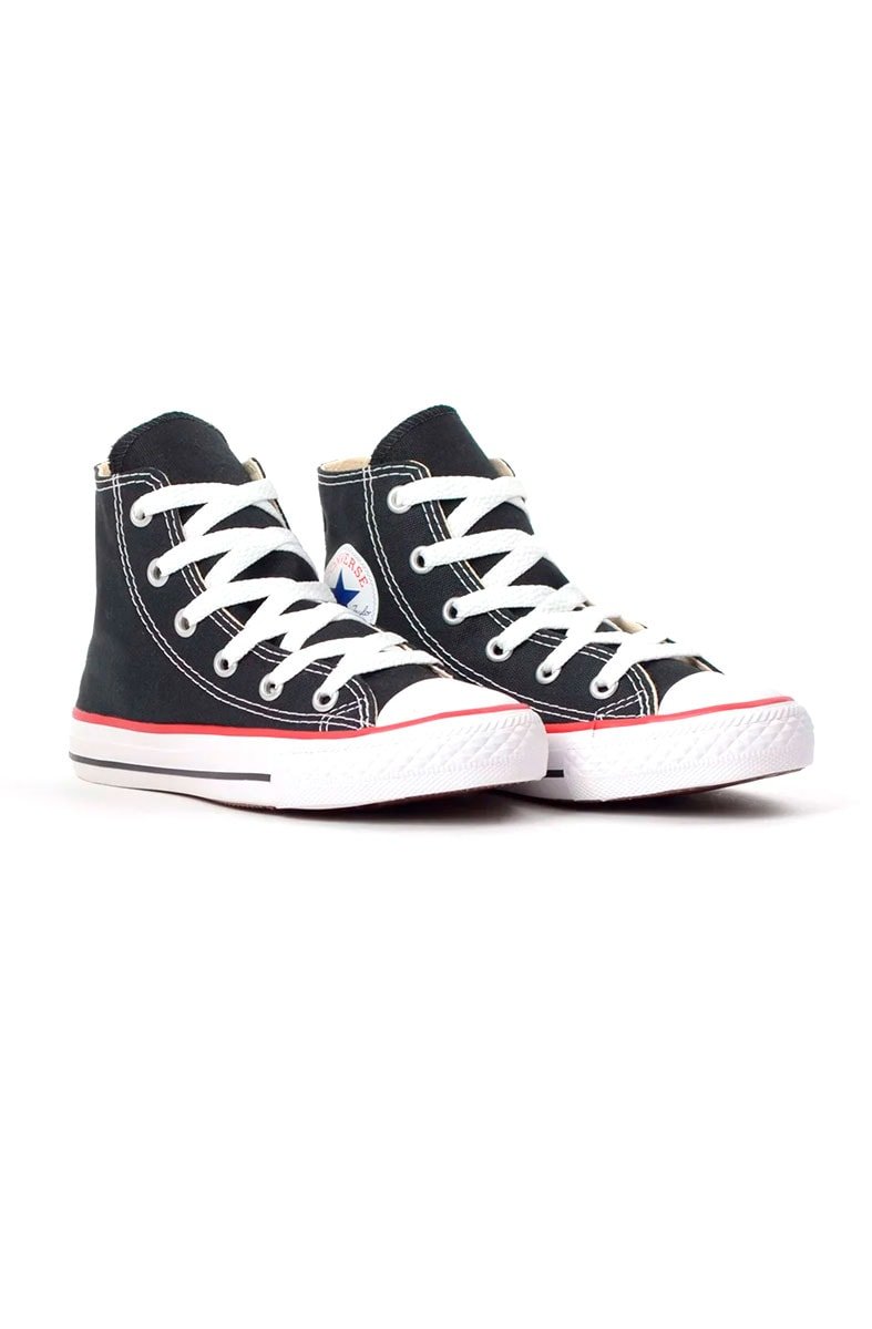 Tênis Converse Chuck Taylor All Star High Preto/Branco/Vermelho - NewSkull