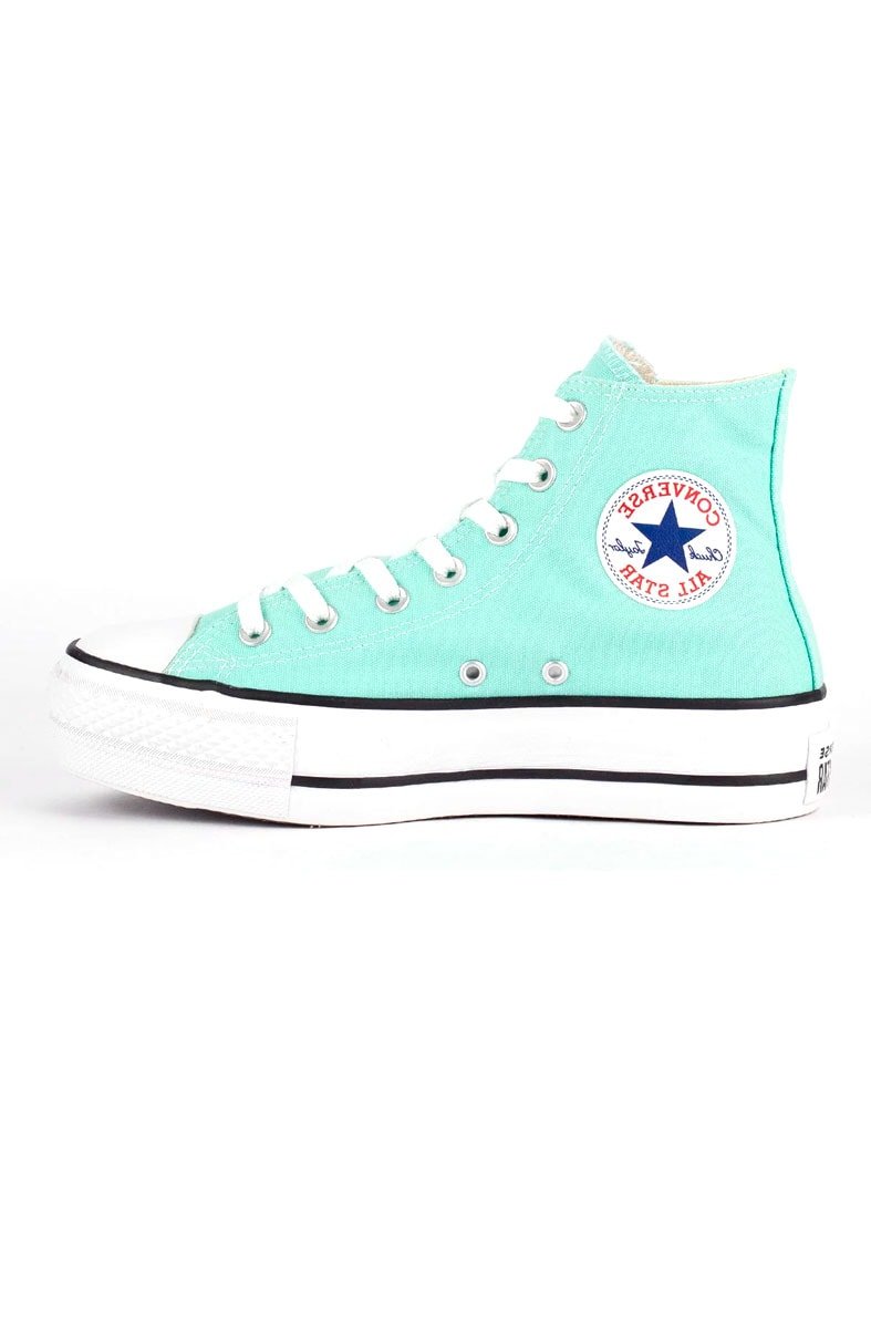 Tênis Converse Chuck Taylor All Star Lift Hi Plataforma Seasonal Verde/Branco - NewSkull