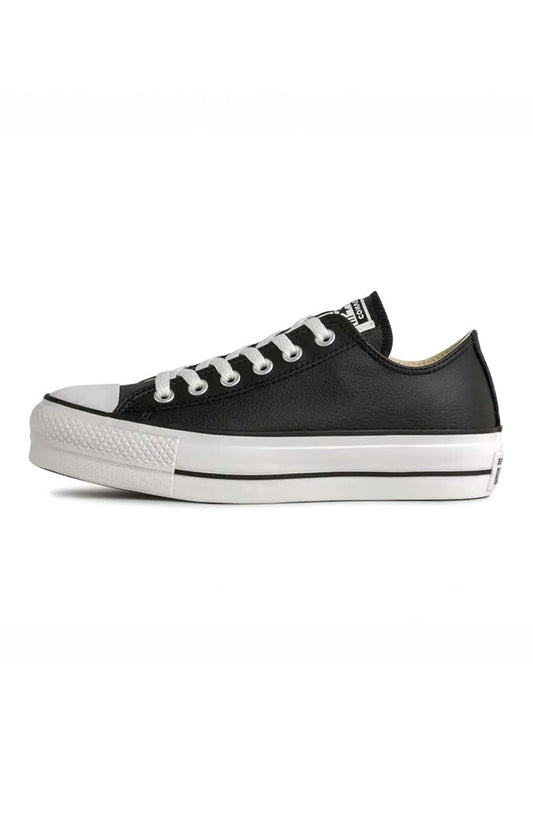 Tênis Converse Chuck Taylor All Star Lift Plataforma Couro Preto/Branco - NewSkull