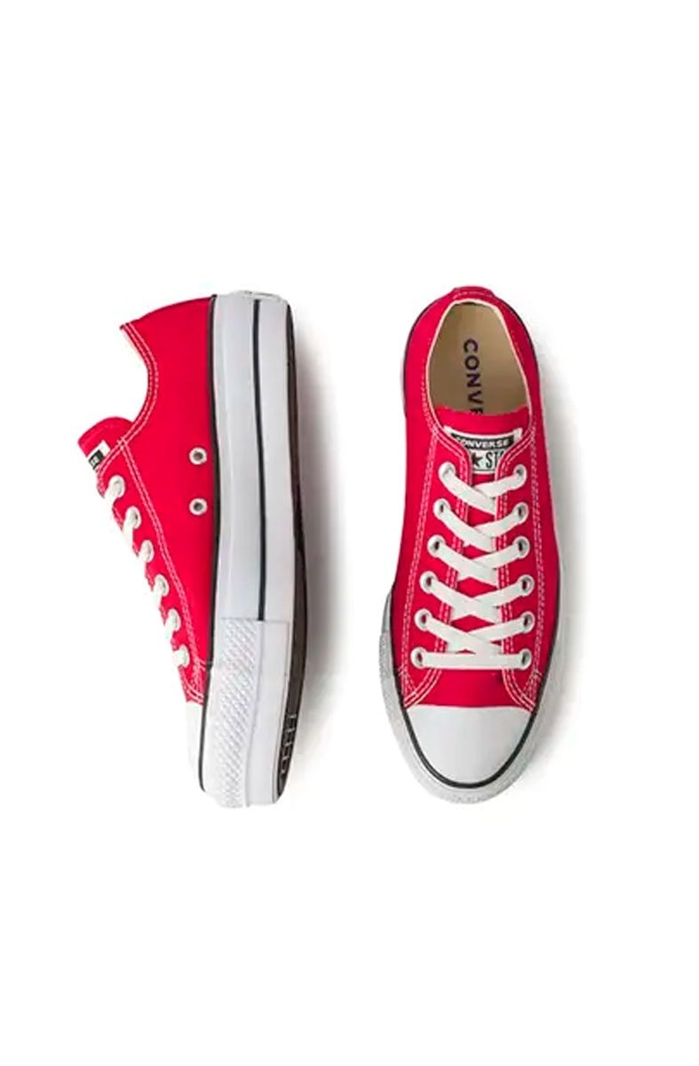 Tênis Converse Chuck Taylor All Star Lift Plataforma Low Vermelho/Branco - NewSkull