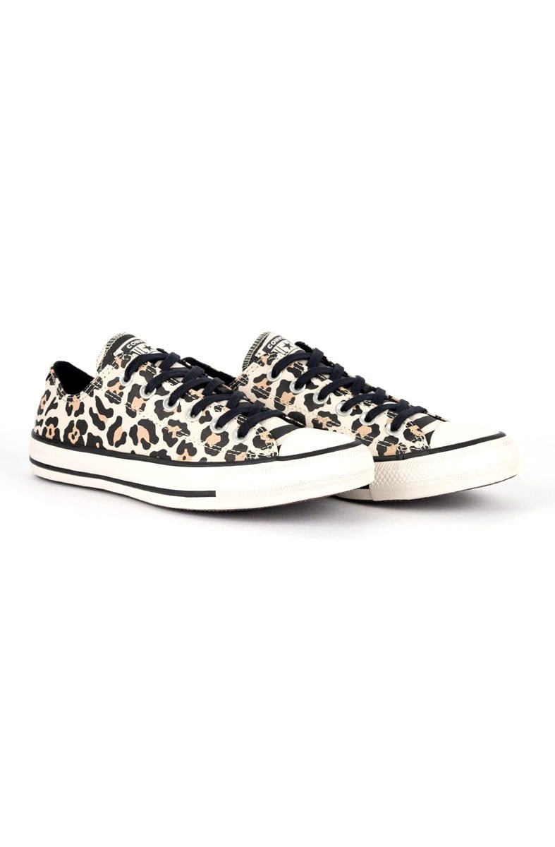 Tênis Converse Chuck Taylor All Star Low Animal Print Ox Bege/Amendoa - NewSkull