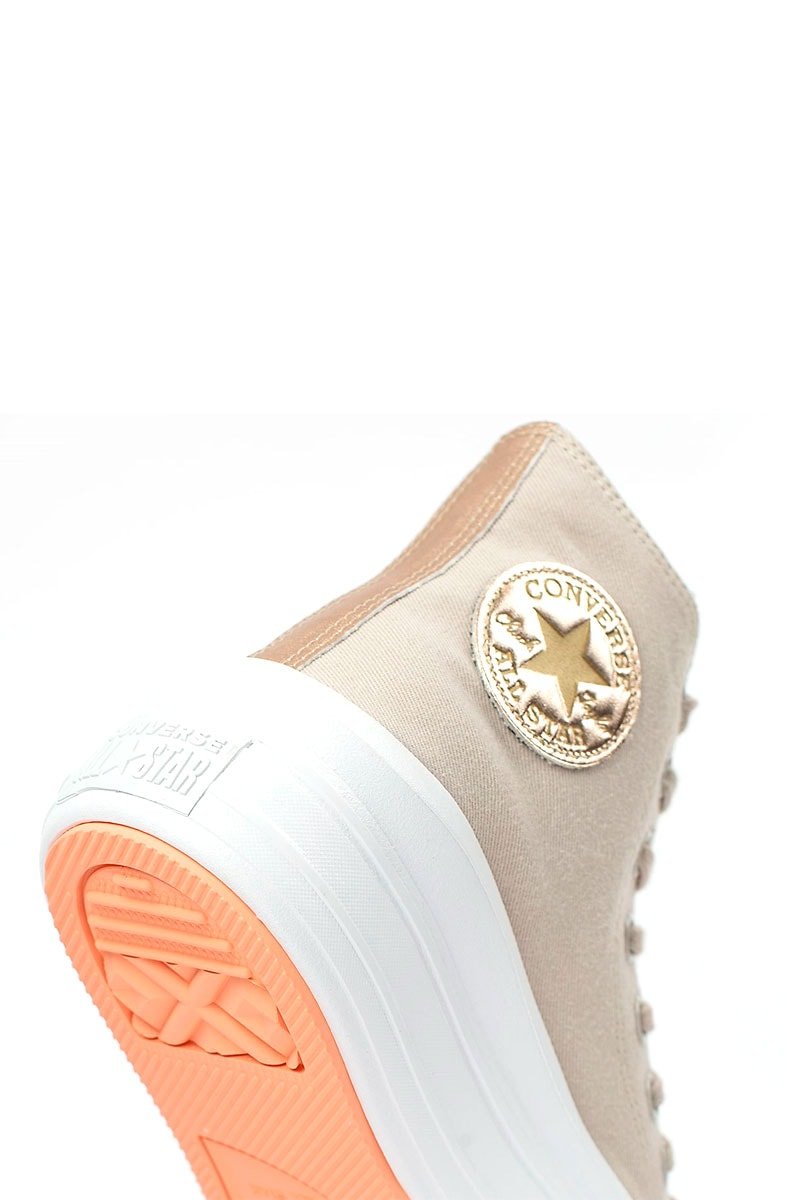 Tênis Converse Chuck Taylor All - Star Move High Authentic Glam Bege Claro/Ouro Claro CT16220001 - NewSkull