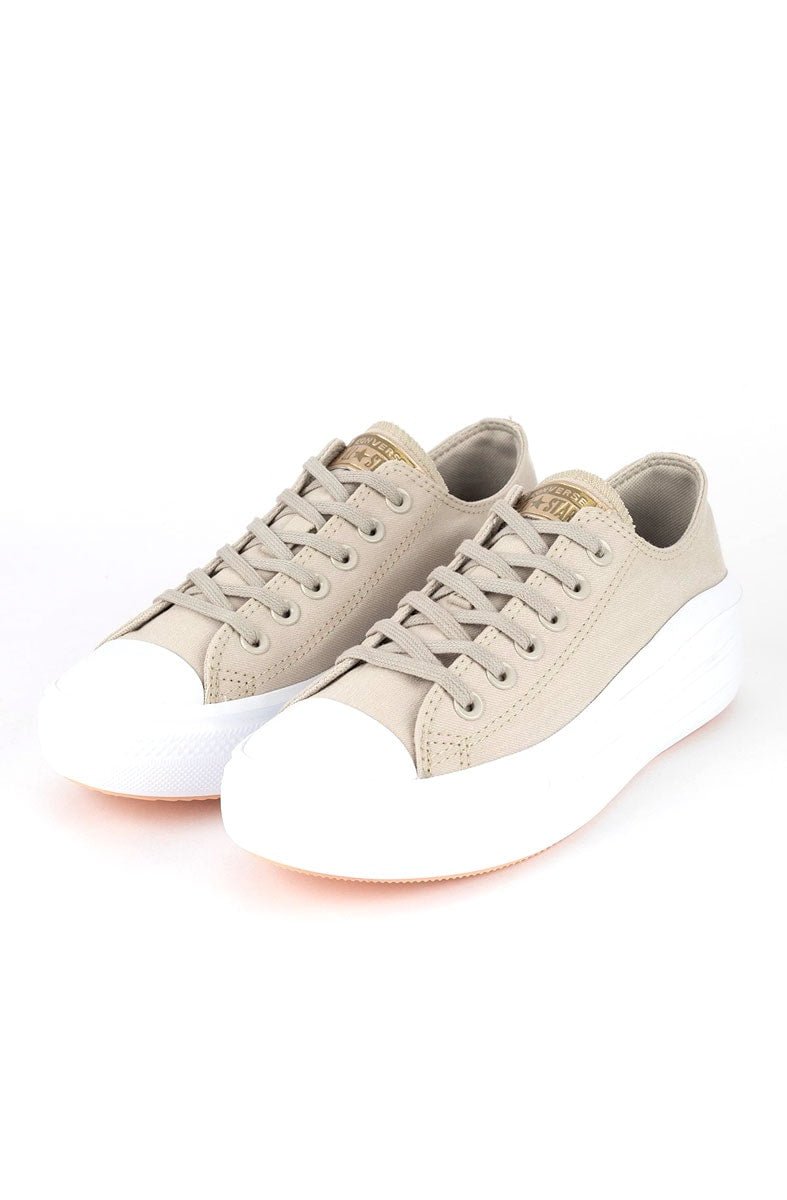 Tênis Converse Chuck Taylor All - Star Move Ox Authentic Glam Bege Claro/Ouro Claro CT16160001 - NewSkull