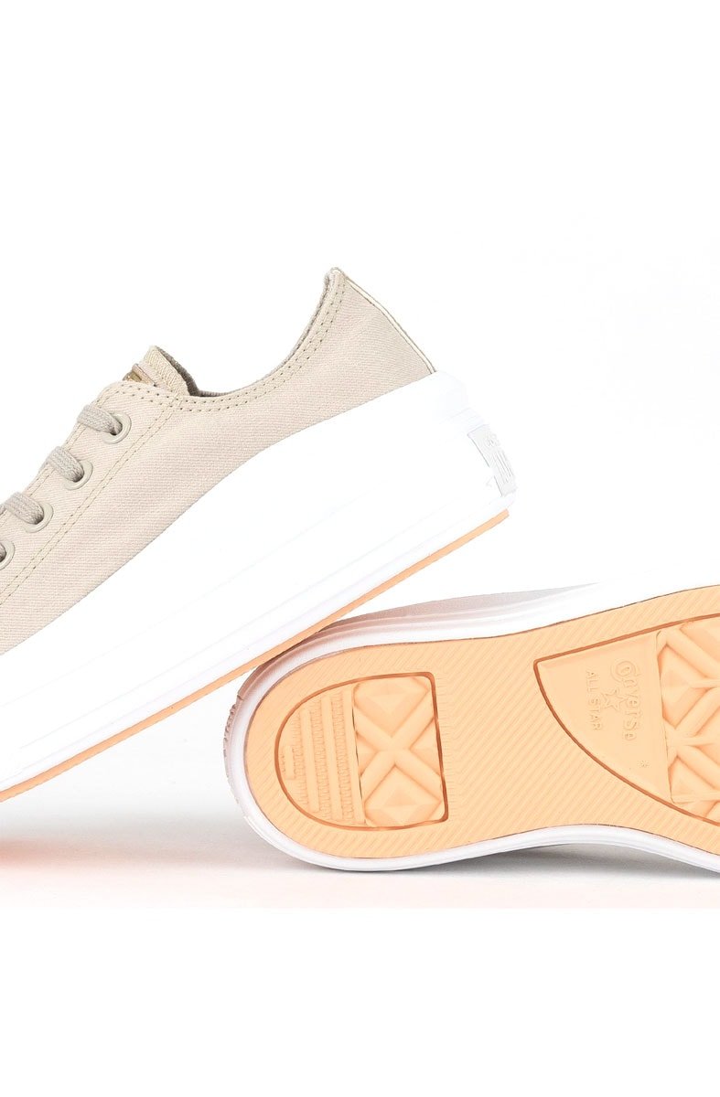 Tênis Converse Chuck Taylor All - Star Move Ox Authentic Glam Bege Claro/Ouro Claro CT16160001 - NewSkull