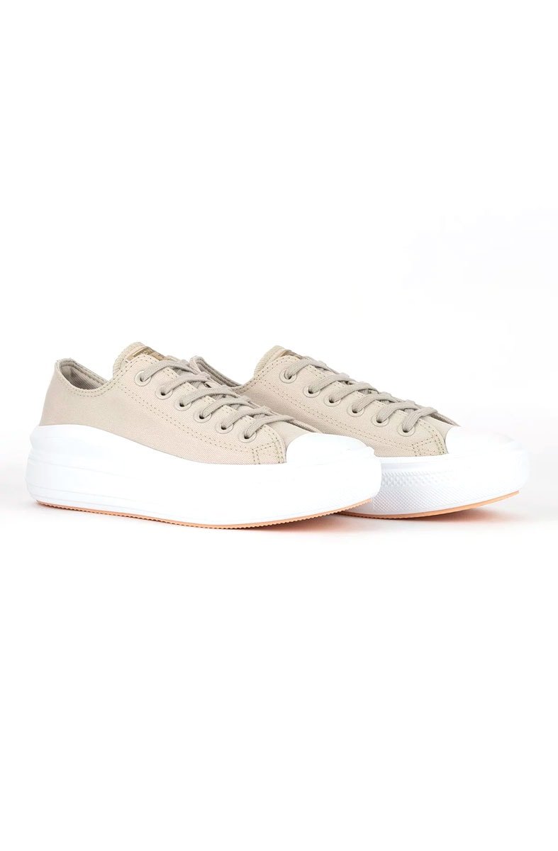 Tênis Converse Chuck Taylor All - Star Move Ox Authentic Glam Bege Claro/Ouro Claro CT16160001 - NewSkull