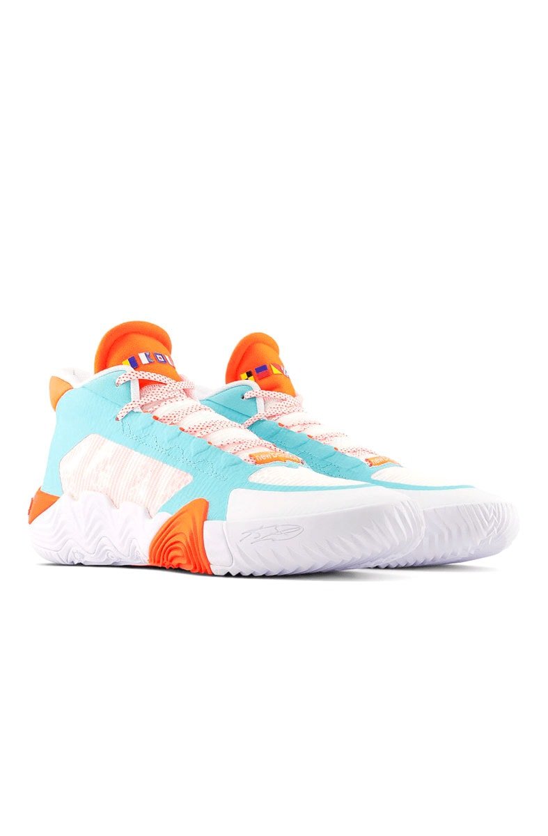 Tênis New Balance BBKLSSD Kawhi II Ocean Blue Branco/Laranja/Azul - NewSkull