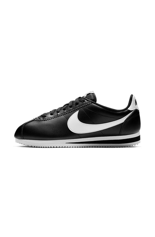 Tênis Nike Classic Cortez Feminino Couro Preto/Branco - NewSkull