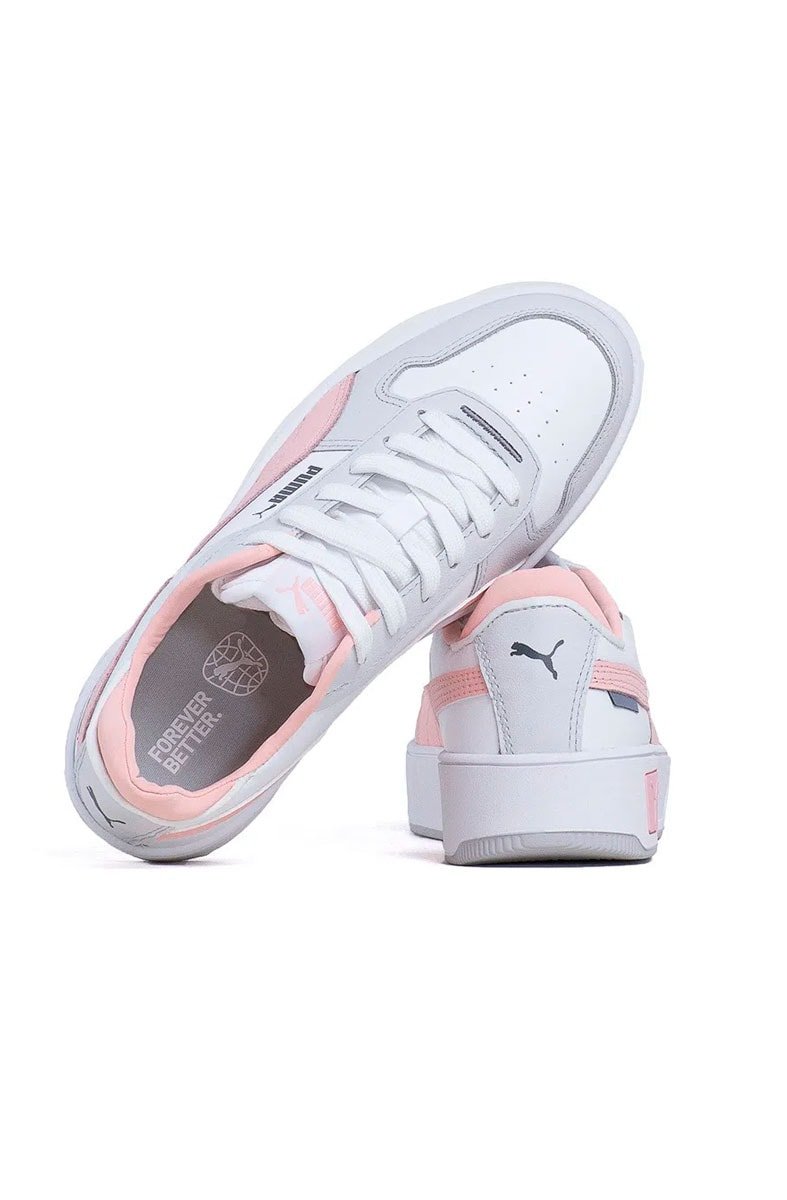 Tênis Puma Carina Street BDP Feminino Branco/Rose/Cinza - NewSkull