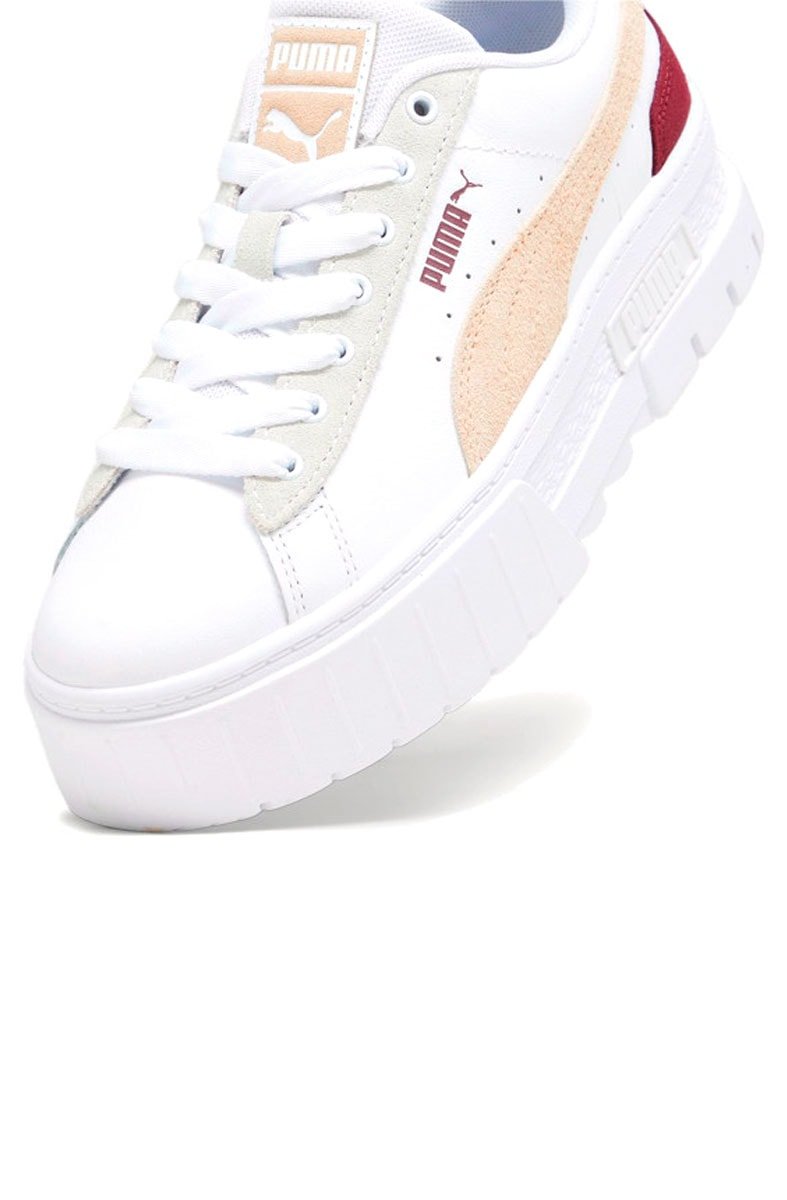 Tênis Puma Mayze Mix Feminino Branco/Bordô - NewSkull