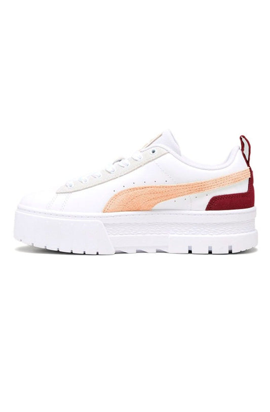 Tênis Puma Mayze Mix Feminino Branco/Bordô - NewSkull
