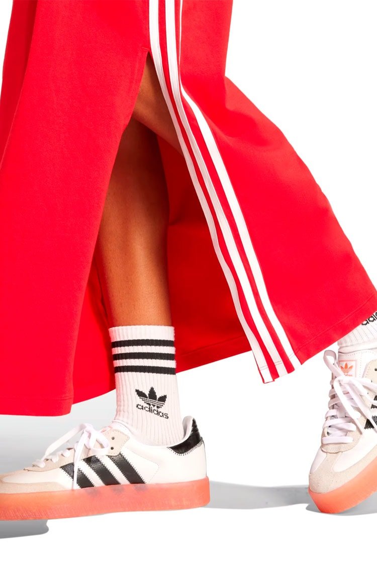 Vestido Adidas Adicolor 3 - stripes Maxi Vermelho/Branco - NewSkull