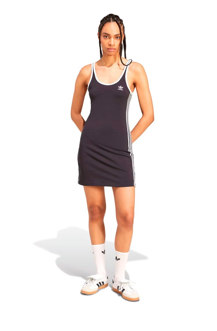 Vestido Adidas Regata 3 - stripes Mini Preto/Branco - NewSkull