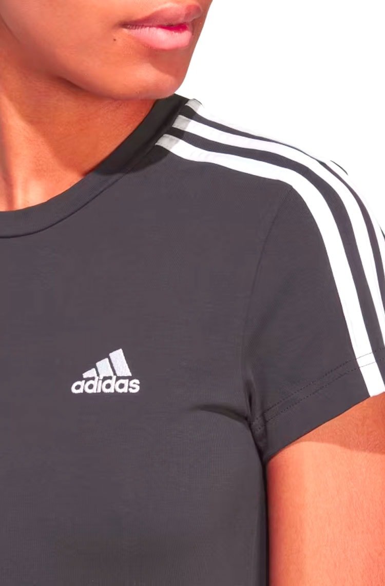 Vestido Camiseta Adidas Essentials 3 - stripes Preto - NewSkull