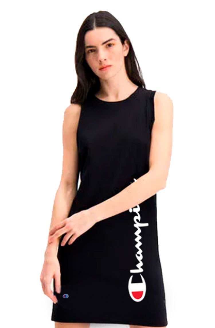 Vestido Champion Vertical Logo Script Preto - NewSkull