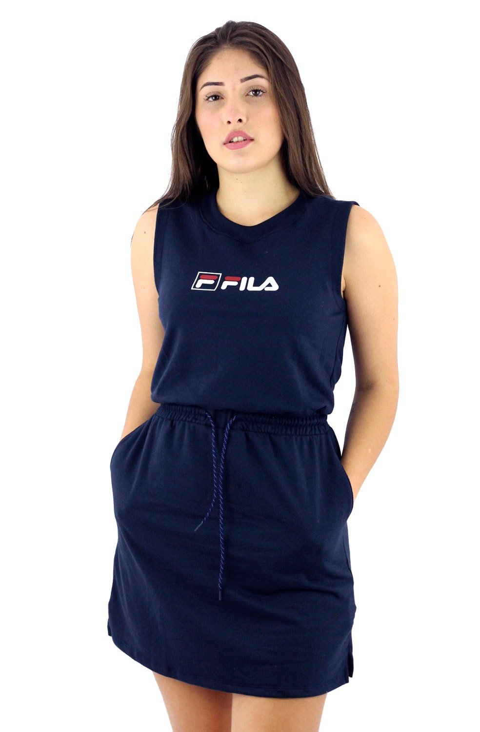 Vestido FILA FBox Letter Feminino Azul - NewSkull