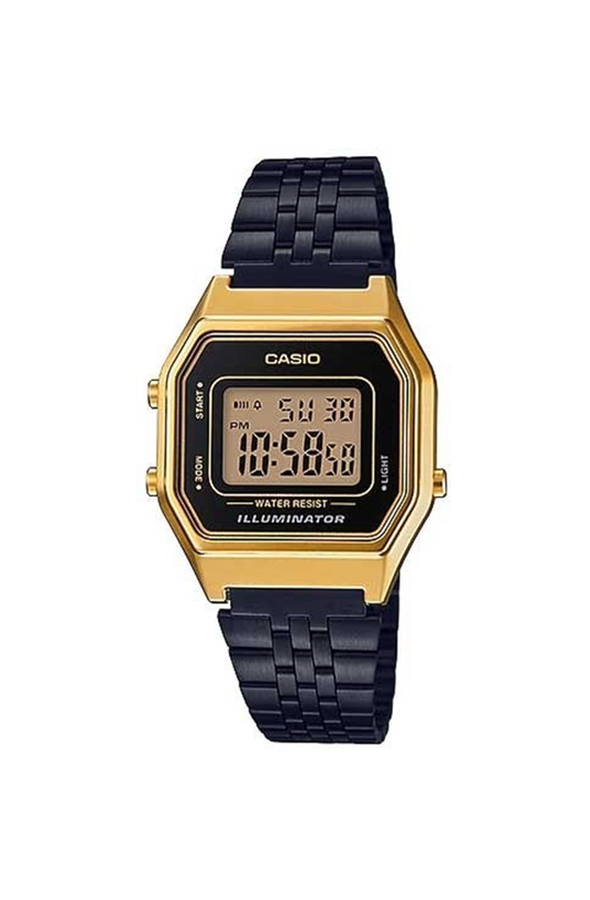 Relógio Casio Vintage Dourado com Preto LA680WEGB-1ADF
