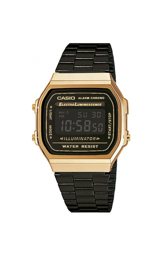 Relógio Casio Vintage Dourado com Preto A168WEGB-1BDF