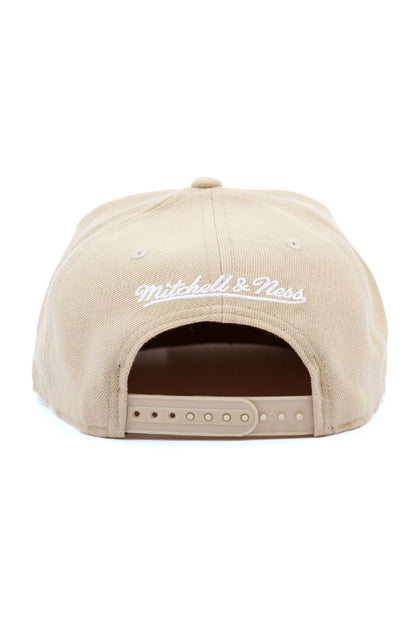 Bone Mitchell and Ness Logo Pinscript Snapback Bege