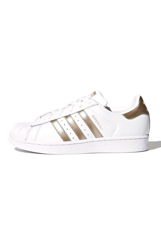 Tênis Adidas Superstar Feminino Branco/Dourado