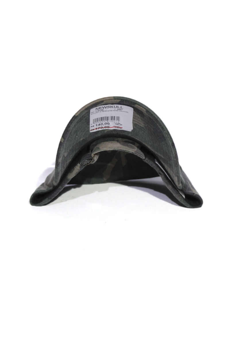 Bone Aba Curva Mitchell and Ness Logo Camo Strapback Verde