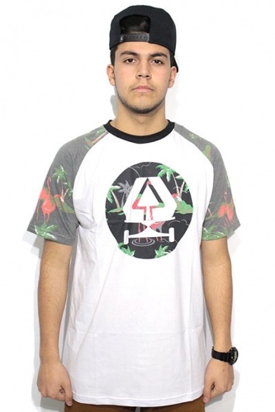 Camiseta Raglan Live Skateboards Floral Logo