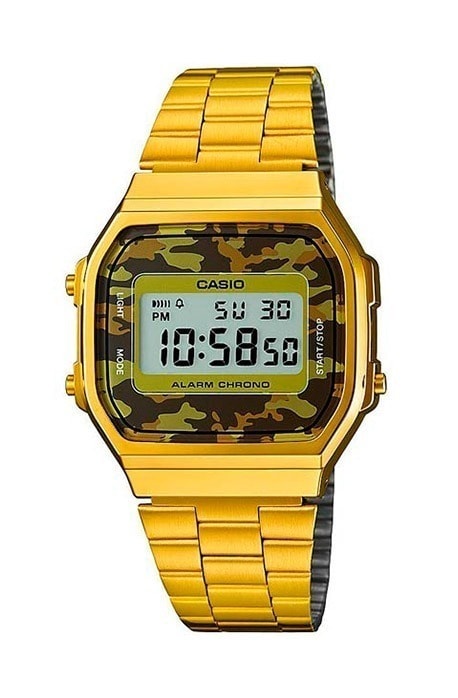 Relógio Casio Vintage Dourado Camuflado A168WEGC-3DF