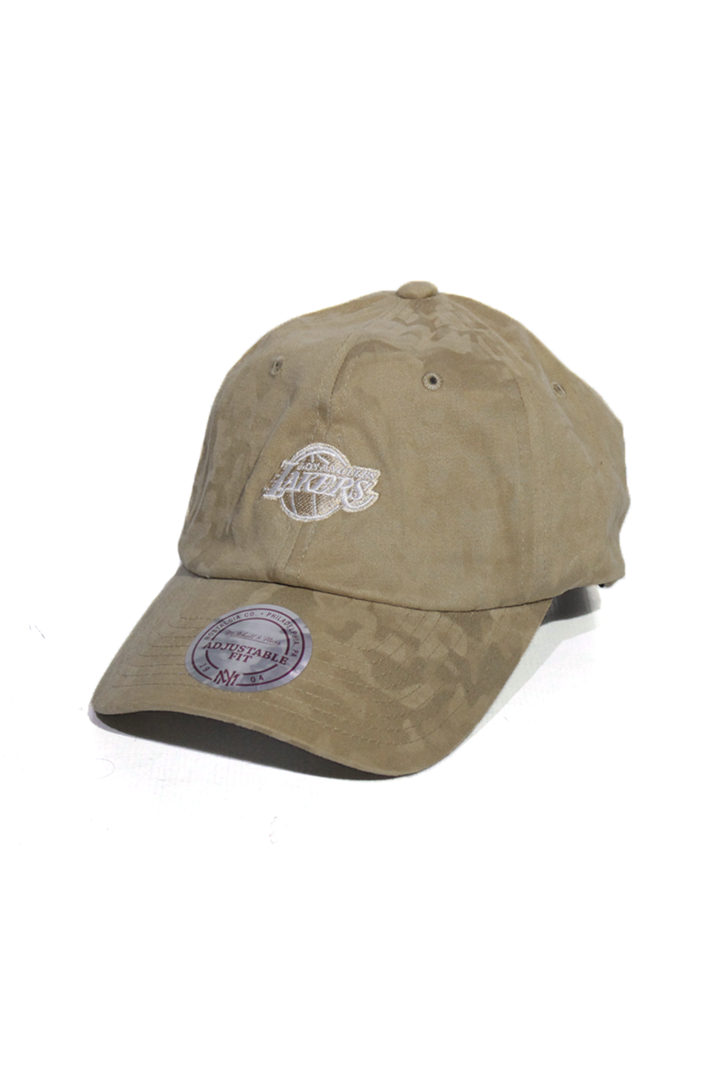 Boné Aba Curva Mitchell and Ness Los Angeles Lakers Tonal Camo Strapback Bege
