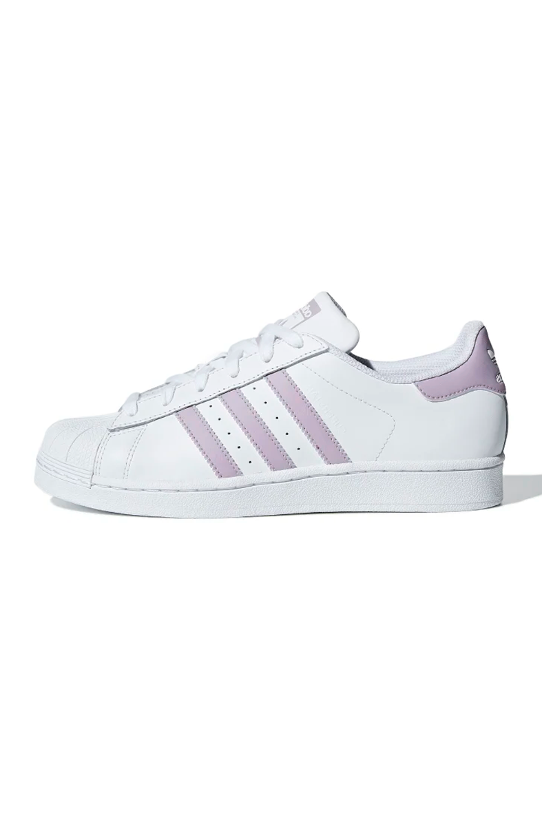 TÊNIS ADIDAS SUPERSTAR FEMININO BRANCO/LILAS