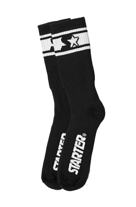 Meia Starter Cano Alto Logo Stripes II Preta