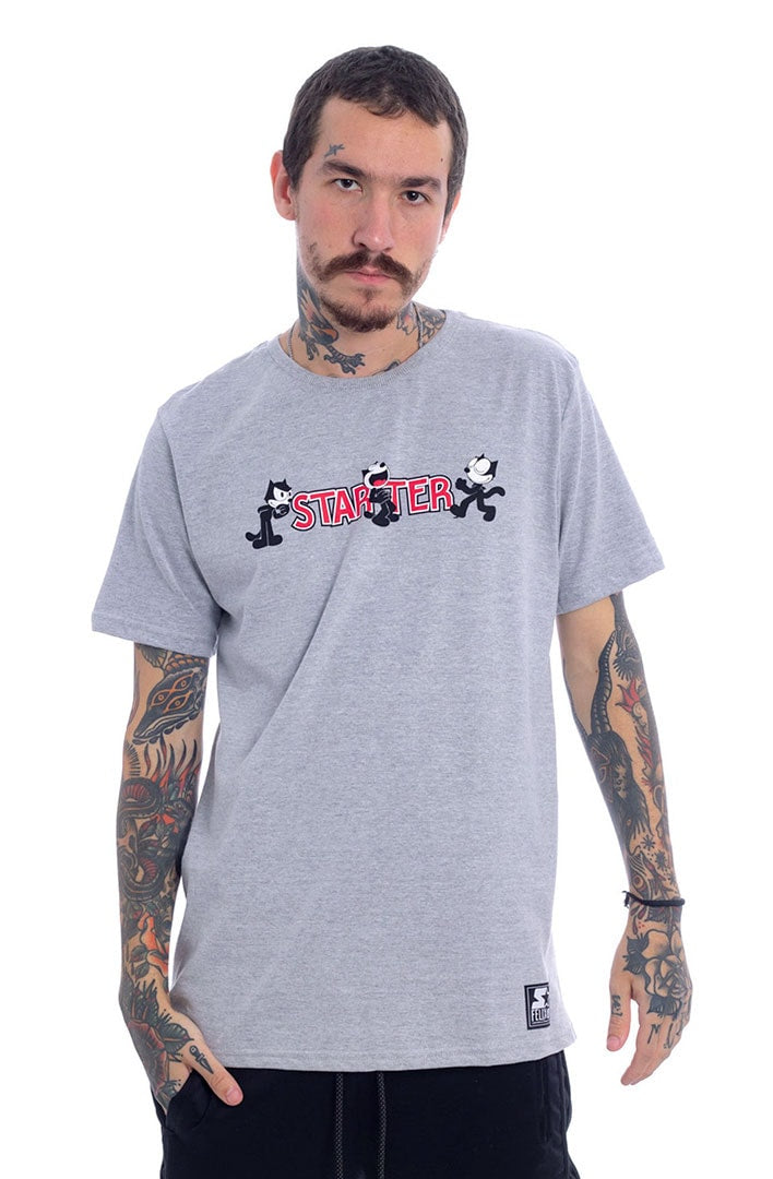 Camiseta STARTER Collab Felix Line Cinza