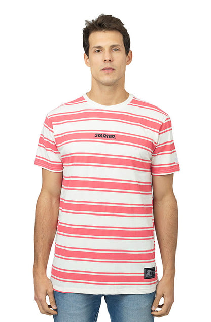 Camiseta STARTER Listrada Branca/Rosa