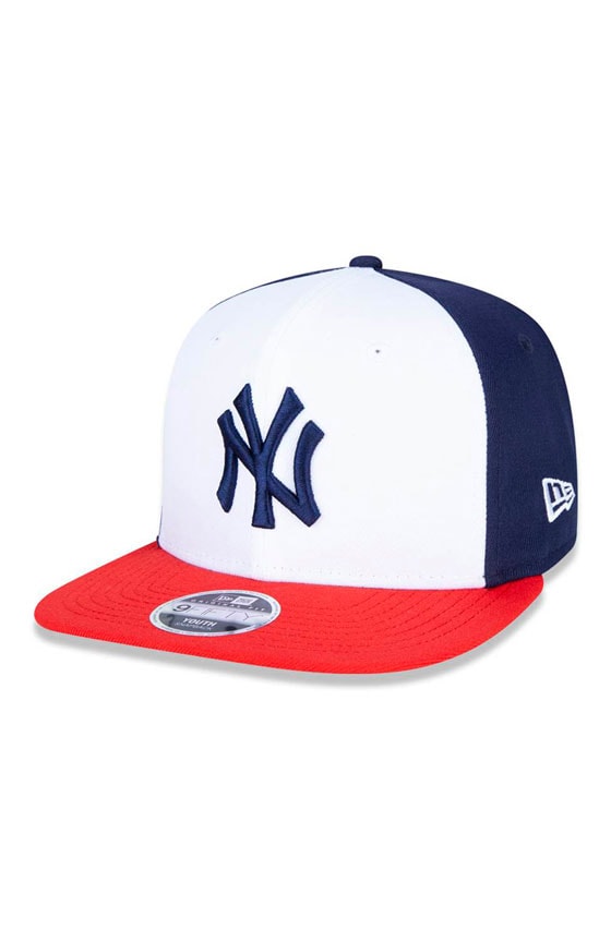 Boné New Era Juvenil 9Fifty Original Fit New York Yankees Mlb  Branco/Marinho