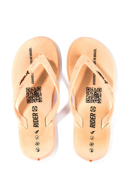 Chinelo Dedo Rider R4 Bege/Laranja