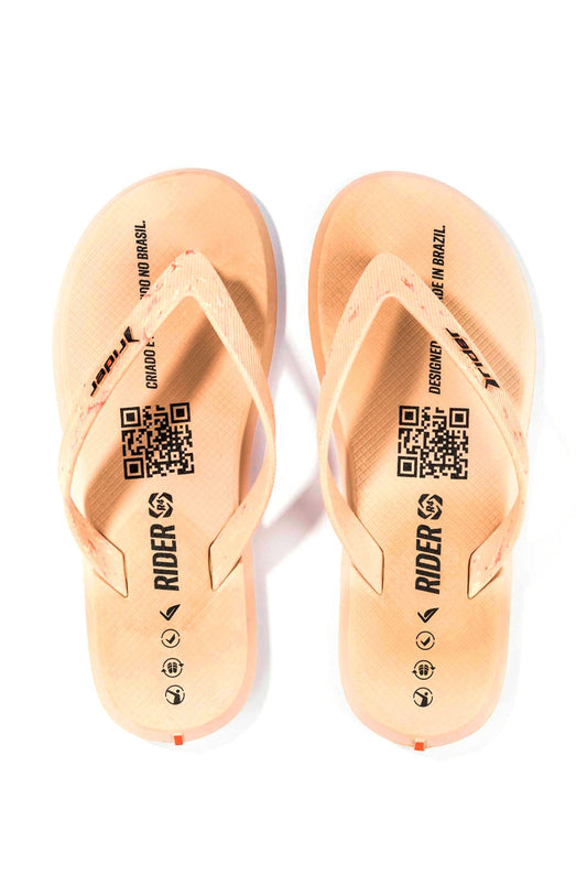 Chinelo Dedo Rider R4 Bege/Laranja
