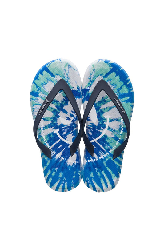 Chinelo Dedo Rider R1 Vibes Tie Dye Azul/Verde