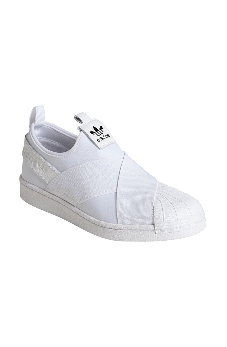 Tênis Adidas Superstar Slip-On Feminino Branco/Branco