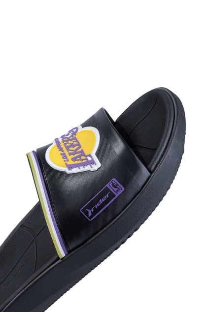 Chinelo Slide Rider Block NBA Los Angeles Lakers Preto/Amarelo