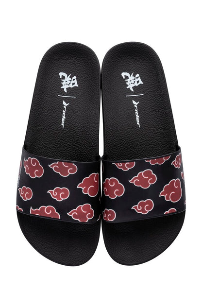 Chinelo Slide Rider Full 86 Naruto Akatsuki Preto/Vermelho