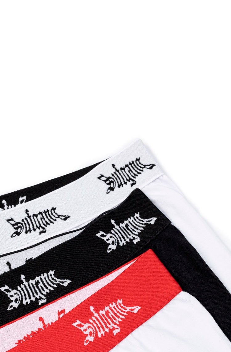 3 - Pack Cuecas Boxer Sufgang Branco/Preto/Vermelho - NewSkull