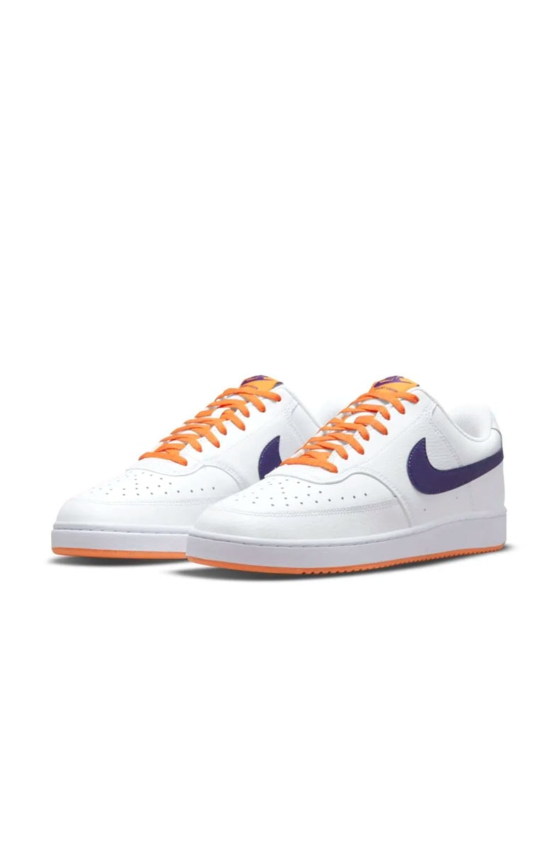 Tênis Nike Court Vision Low NBA Masculino Branco/Laranja