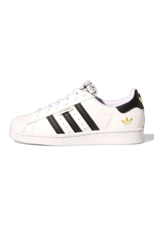 Tênis Adidas Superstar J Branco/Preto/Dourado