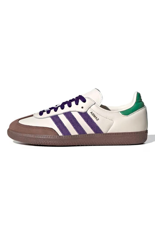Tênis Adidas Samba OG Off-White/Roxo/Verde ID8349