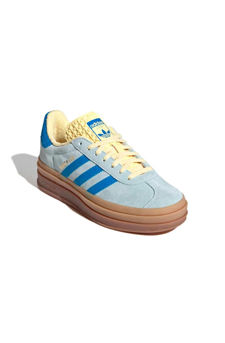 Tênis Adidas Gazelle Bold Feminino Azul/Amarelo/Marrom IE0430