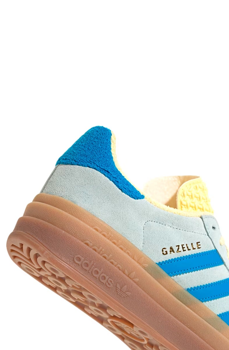 Tênis Adidas Gazelle Bold Feminino Azul/Amarelo/Marrom IE0430