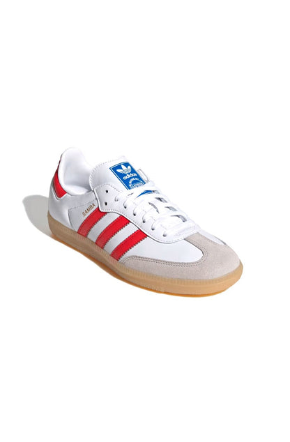 Tênis Adidas Samba OG J Branco/Vermelho JI4463