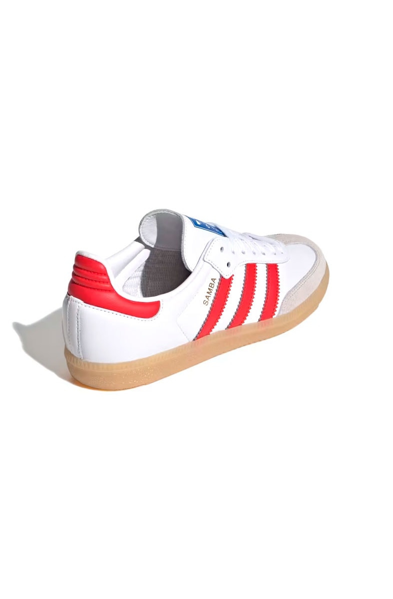 Tênis Adidas Samba OG J Branco/Vermelho JI4463