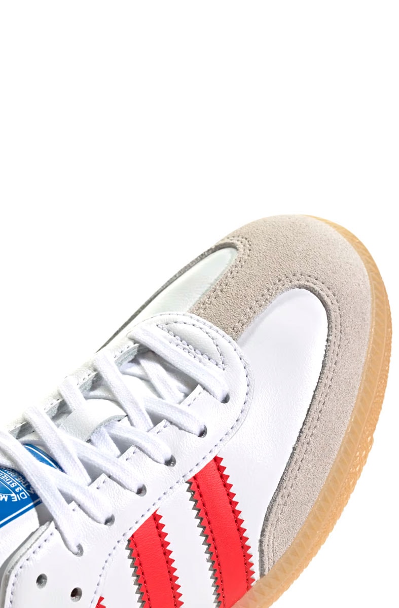 Tênis Adidas Samba OG J Branco/Vermelho JI4463