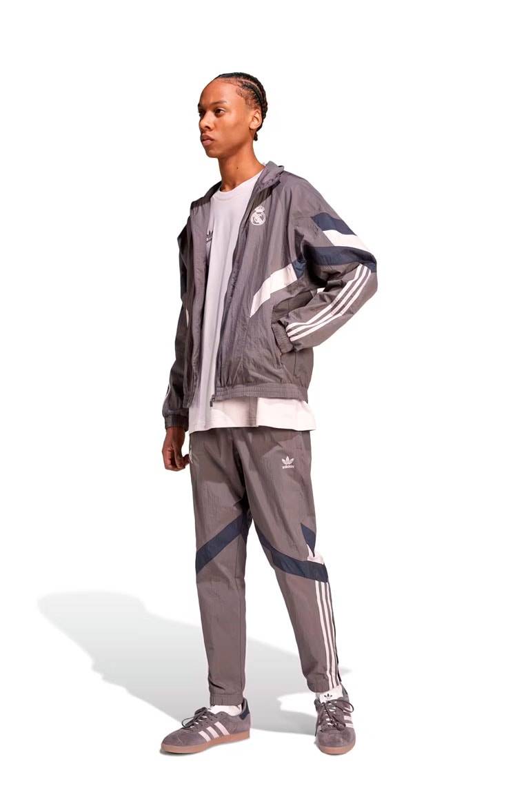 Jaqueta Adidas Real Madrid Originals Track Top Cinza/Branco