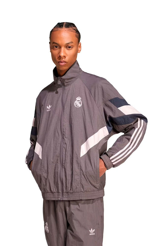 Jaqueta Adidas Real Madrid Originals Track Top Cinza/Branco