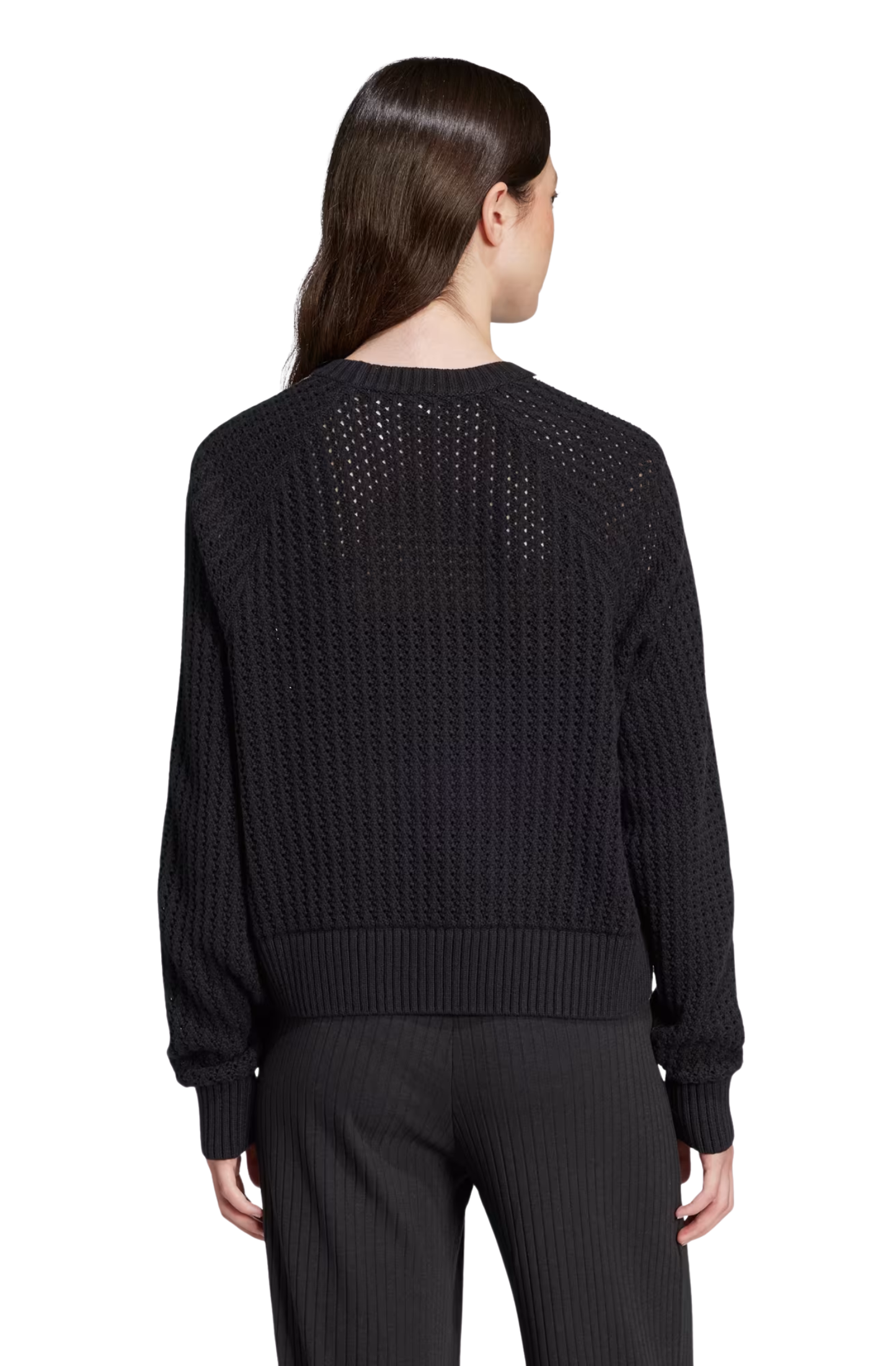 Moletom Adidas Knitted Adicolor Crew Preto/Branco